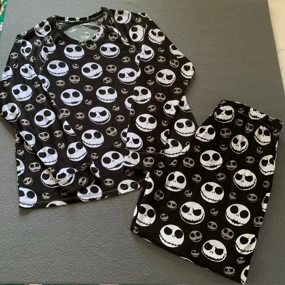 Disney Nightmare Before Christmas Cozy Pajama Set 2 Pc Jack Skellington Medium - Picture 2 of 8